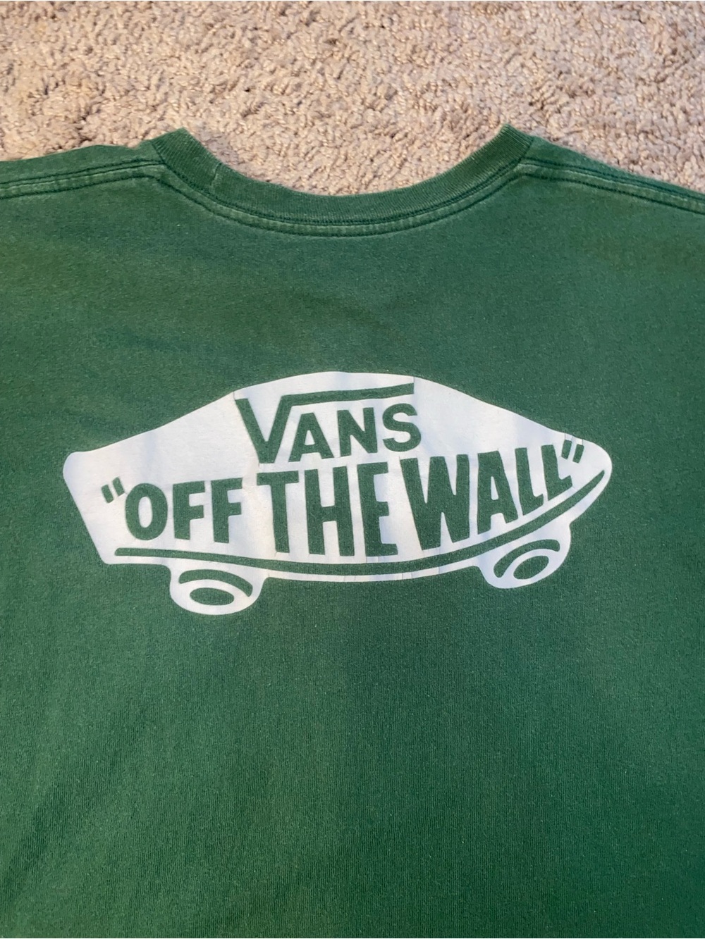 Vintage Vans Off the Wall Skateboard Sneakers Shoes Size Medium Green Tee Shirt
